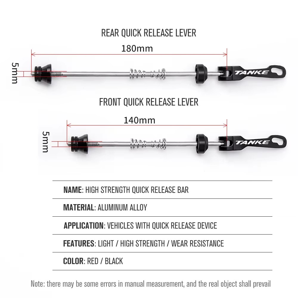 Bicycle Quick Release Bolt Hub Skewers Lever Axle Road Mountain Bike Replacement