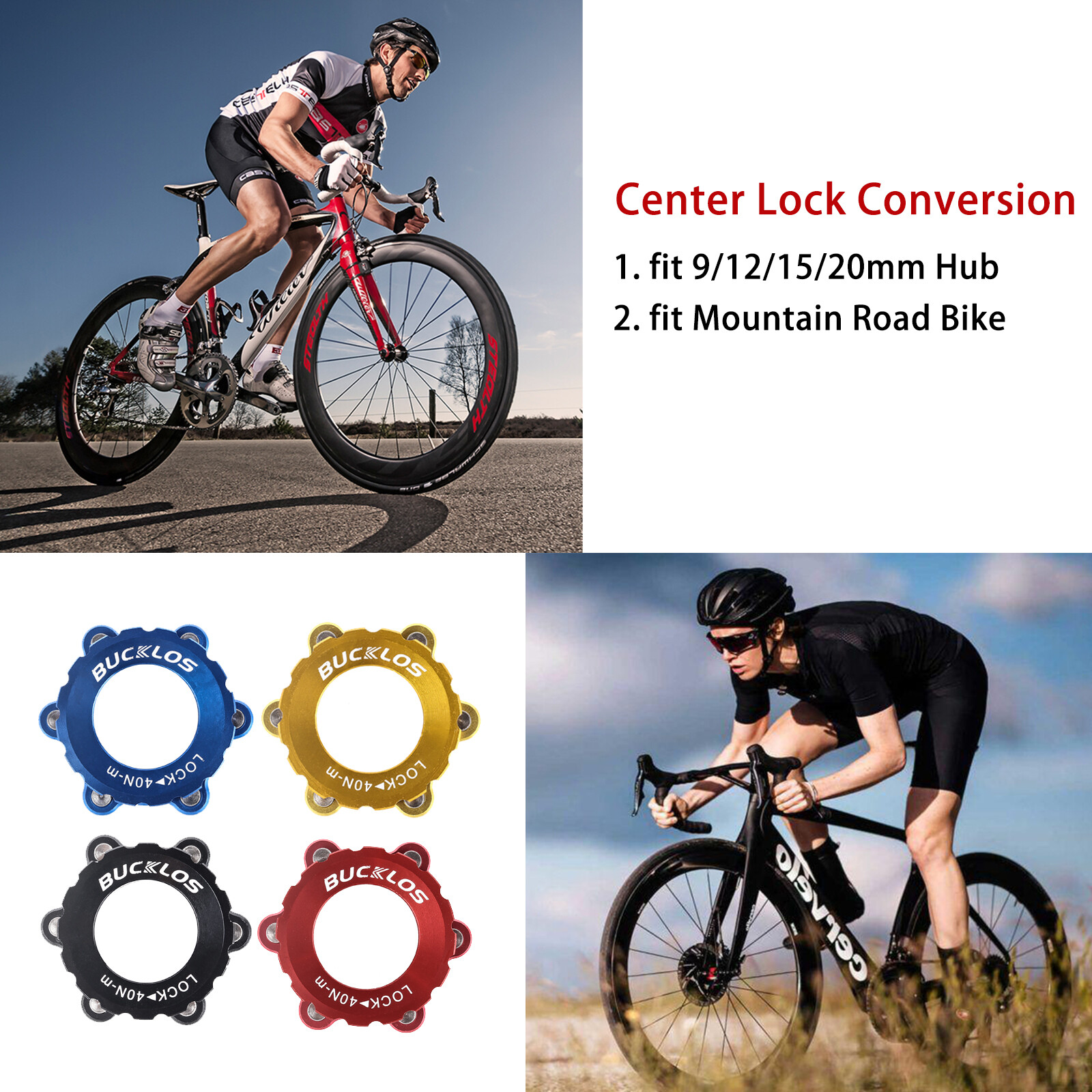 6-Hole Center Lock Conversion Mountain Road Bike 6 Bolt Disc Brake Rotor Adapter