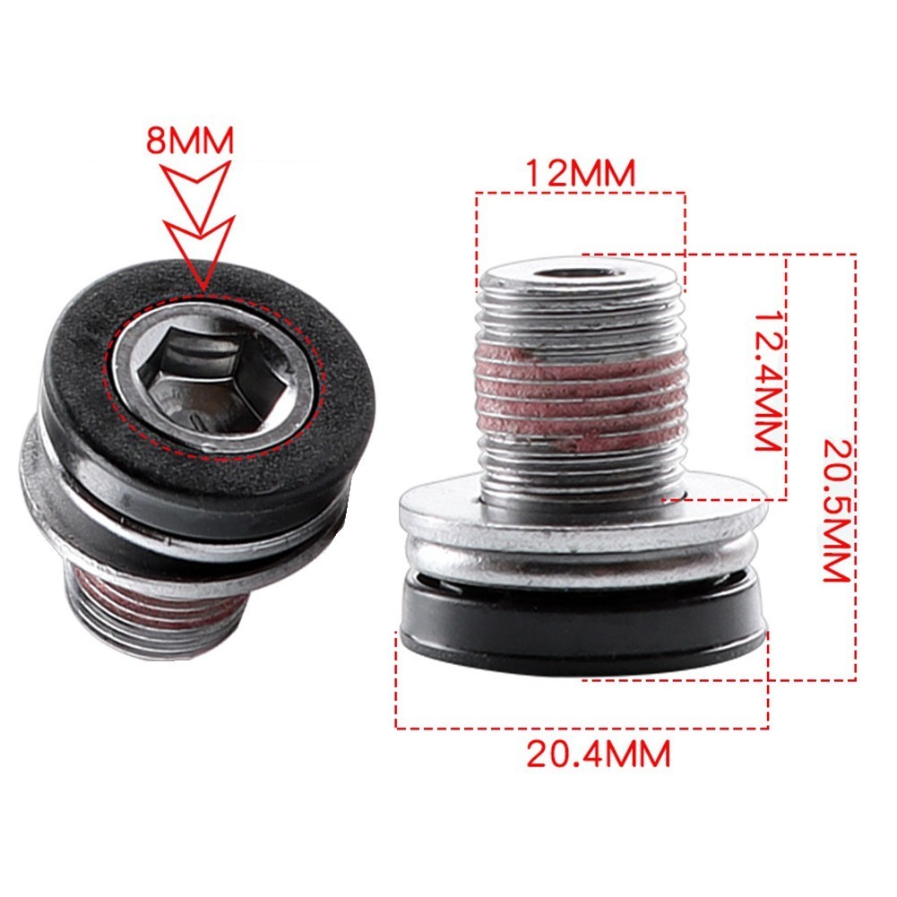 2021 New Bottom Bracket Axle Screw Crank Bolt Waterproof M12/m15 Red Blue