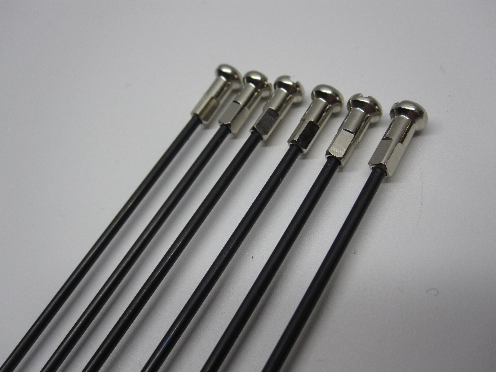 6 DT SWISS 2.0 Spokes 259mm J-Bend Black 2.0mm with nipples BLACK spoke lot