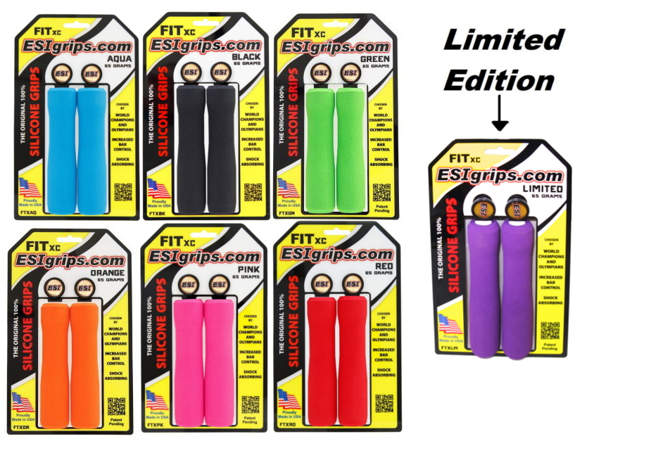 Assorted Colors ESI Fit XC Ergonomic Silicone MTB Bike Grips Shock Absorbing