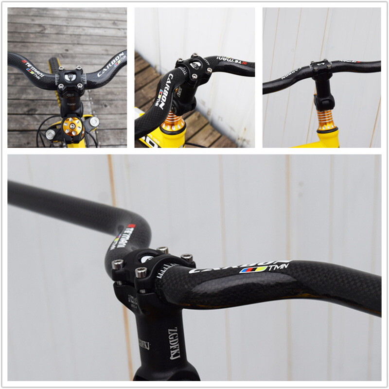 25.4/31.8mm Full Carbon Handlebar MTB Folding Bike Riser Bar 600-740mm Rise 55mm