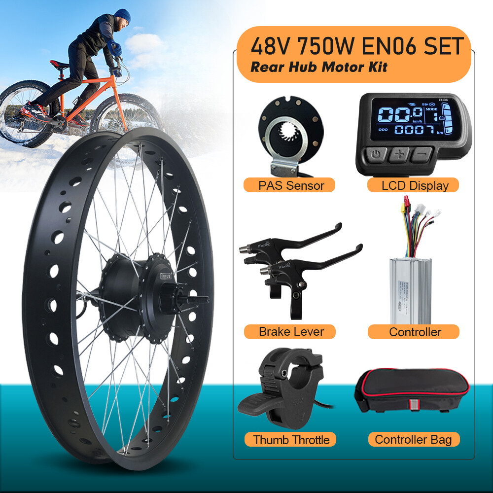 48V 750W 20 24 26er Snow E-bike Fat Brushless Front/Rear Hub Motor Dropout 170mm