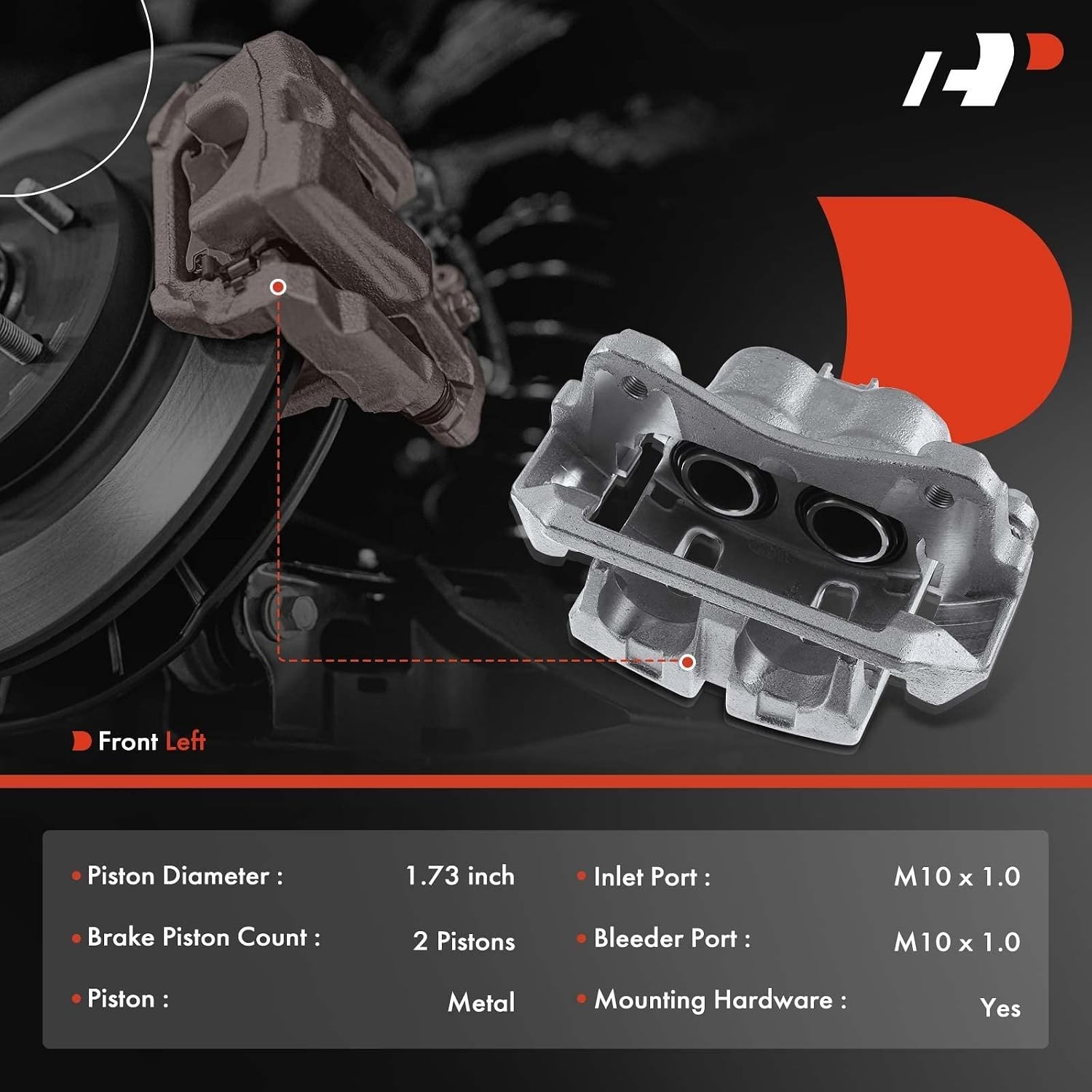 Disc Brake Caliper Assembly with Bracket Compatible with Acura and Honda Models