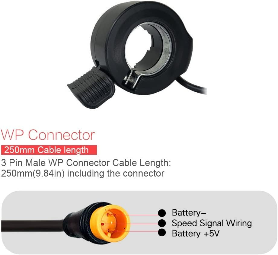 E-Bike Thumb Throttle 130X,Waterproof Accelerator,22.2mm/0.87in Handlebars，Left/