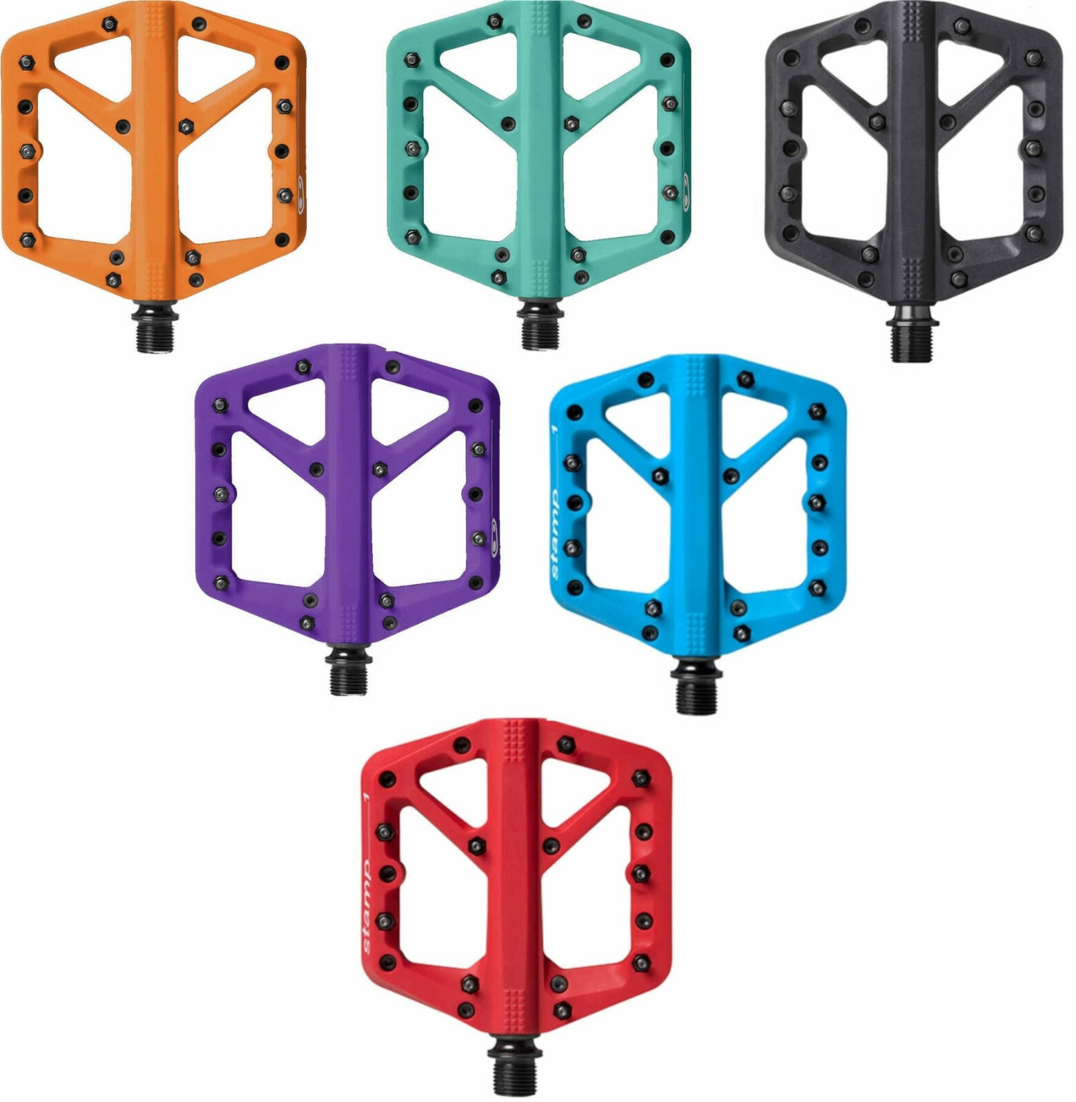 Crank Brothers Stamp 1 Assorted Colors Small or Large MTB Bike Platform Pedals