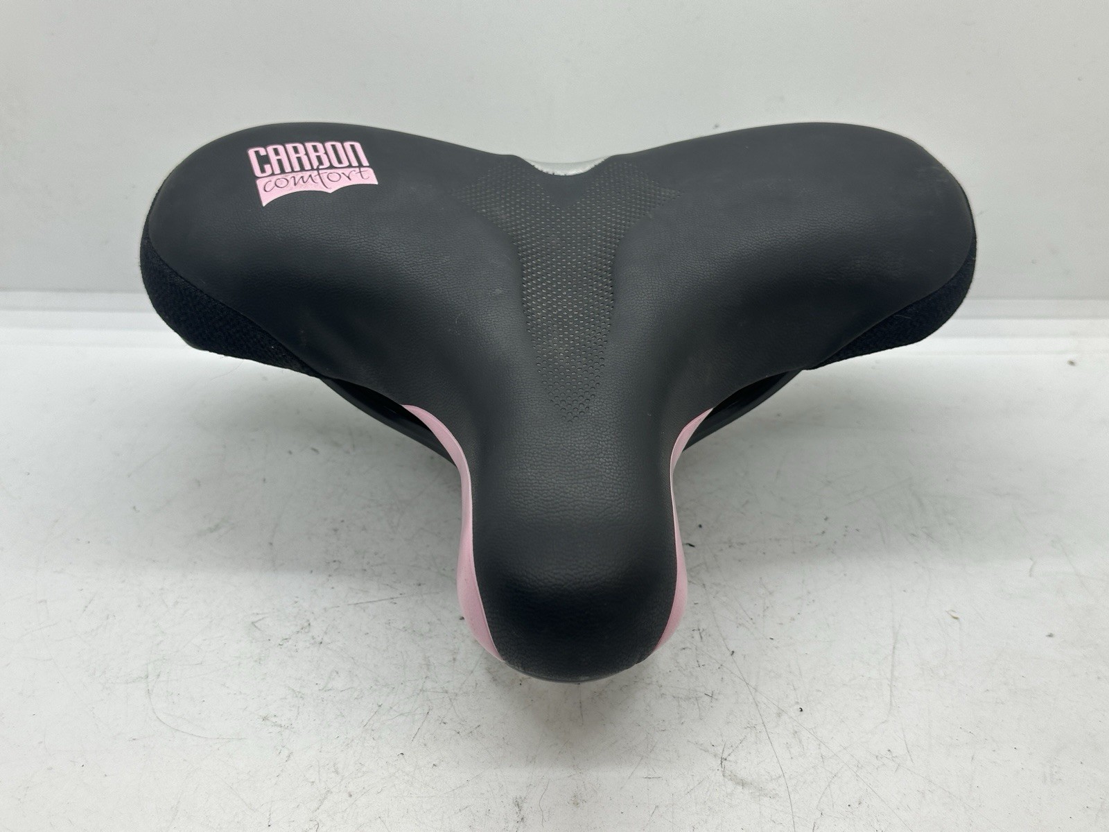 RideOut Technologies Carbon Comfort Saddle Short Nose Pink Black Unique Shape