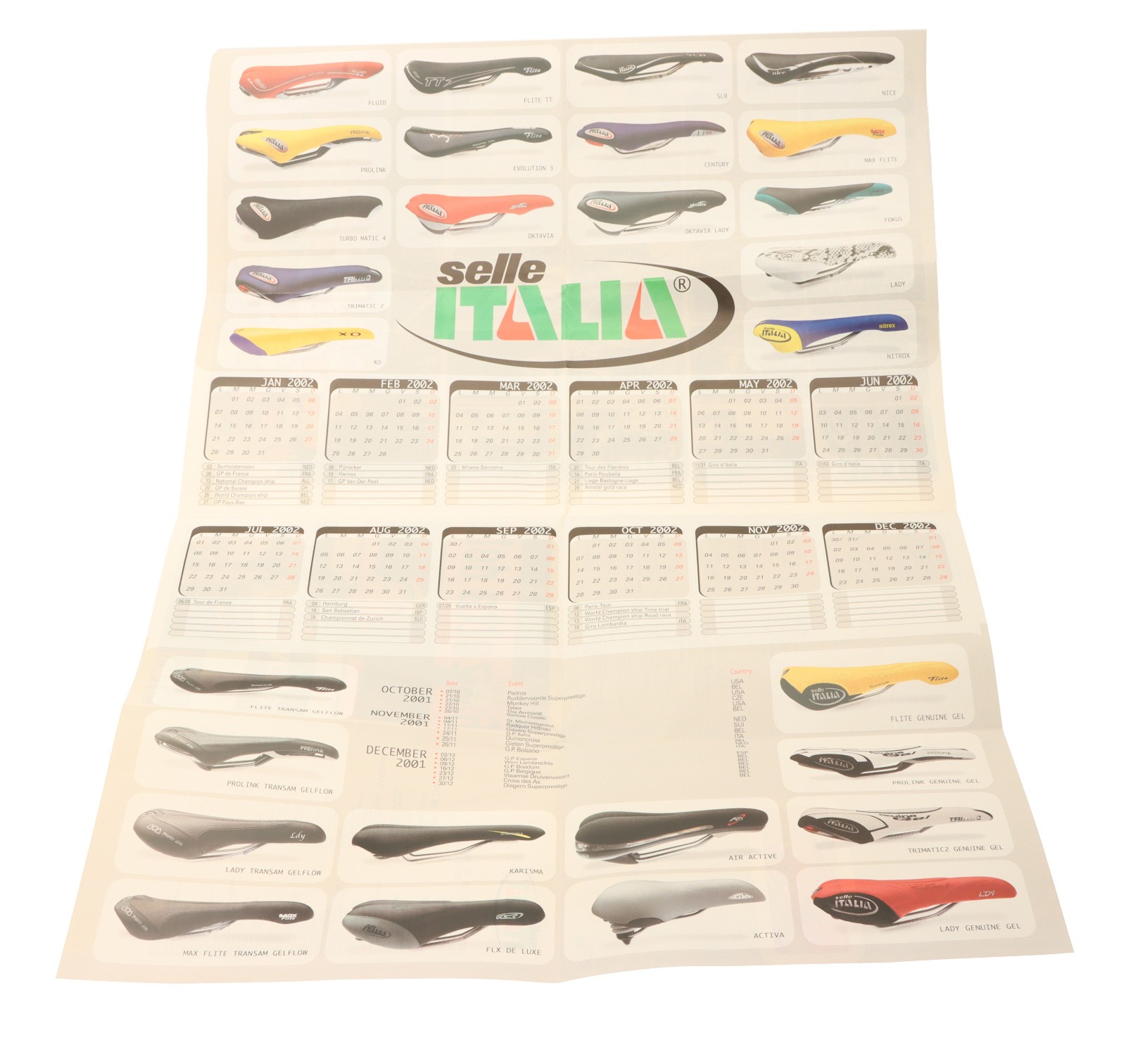 Selle Italia Flite Saddle Titanium Rail Calendar Red Leather 2002 NIB NOS NEW