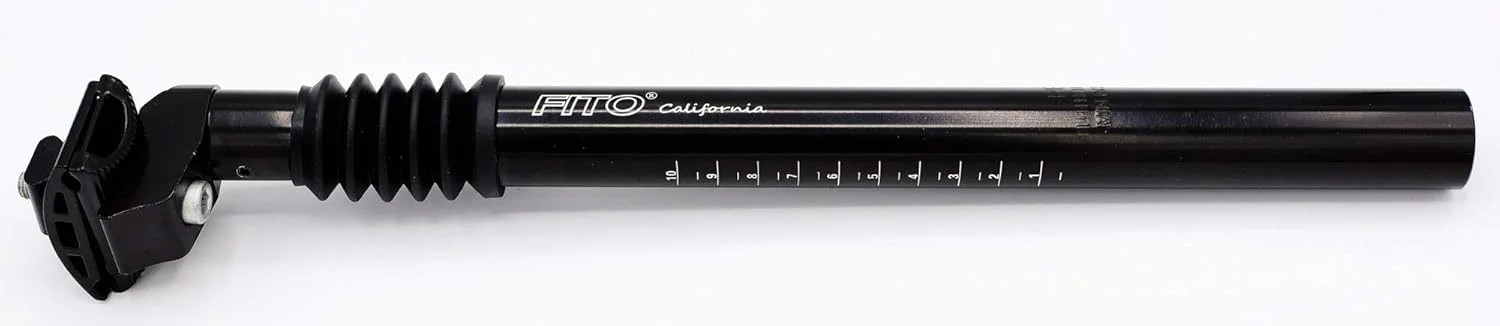 Seat Post – Fito 27.2 x 350mm Bicycle Suspension Seatpost with Clamp – Black
