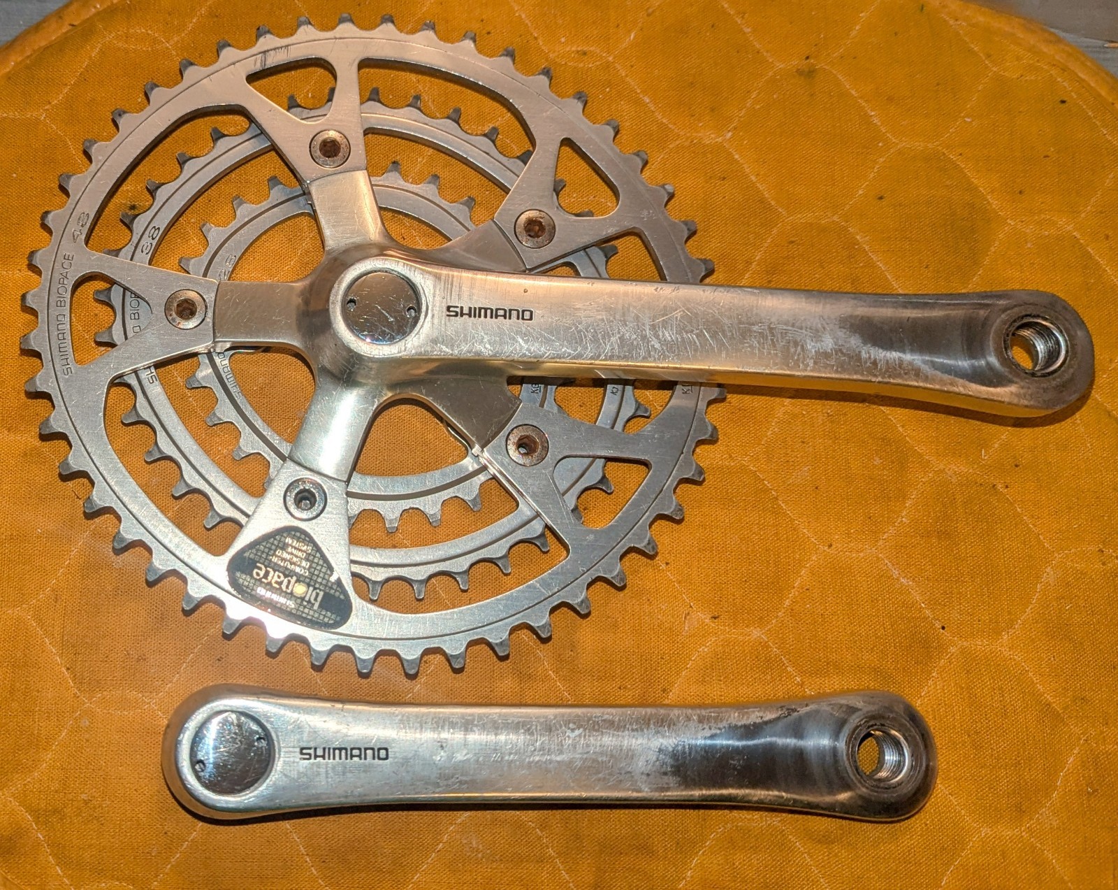 VINTAGE SHIMANO XT FC-M730 CRANKSET BIOPACE 28/38/48t 175 MM