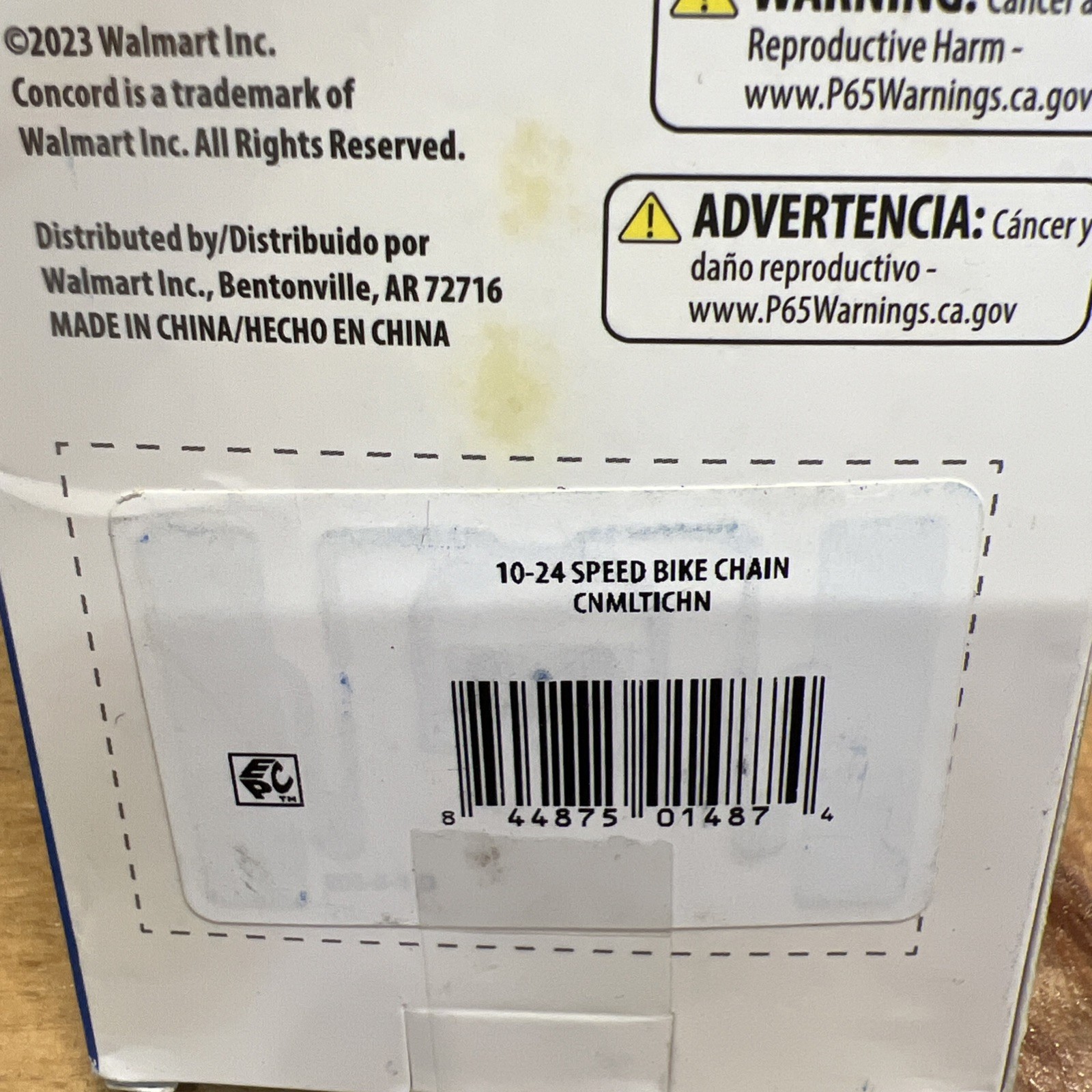 Concord ( Walmart Brand) 10-24 speed bicycle chain 1/2″ x 3/32″ 118 Links