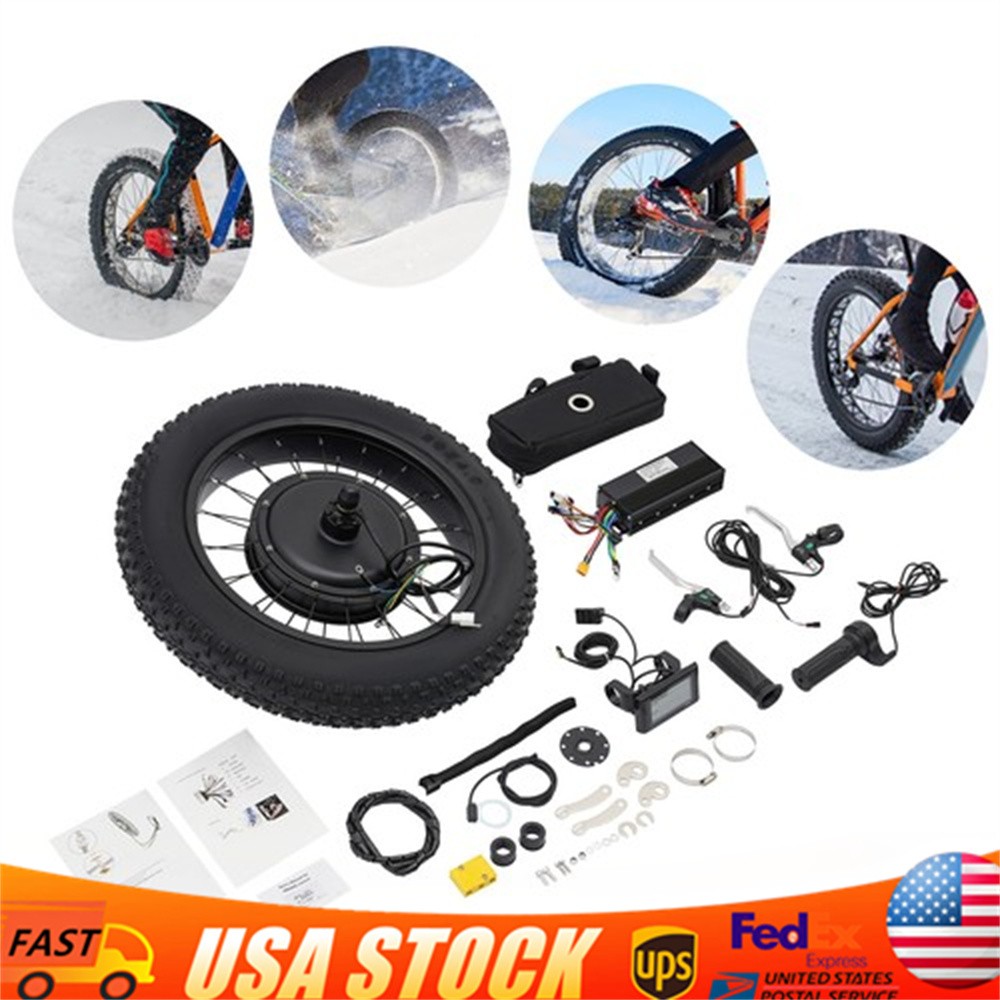 20in Rear Wheel 48V 1500W Electric Bicycle Ebike Conversion Kit Hub Motor LCD