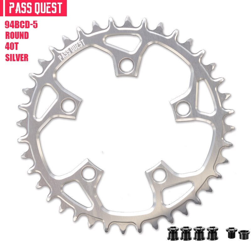 PASS QUEST 94 BCD -5Arm Bicycle Chain wheel ROUND Narrow Wide Chainring 32-46T