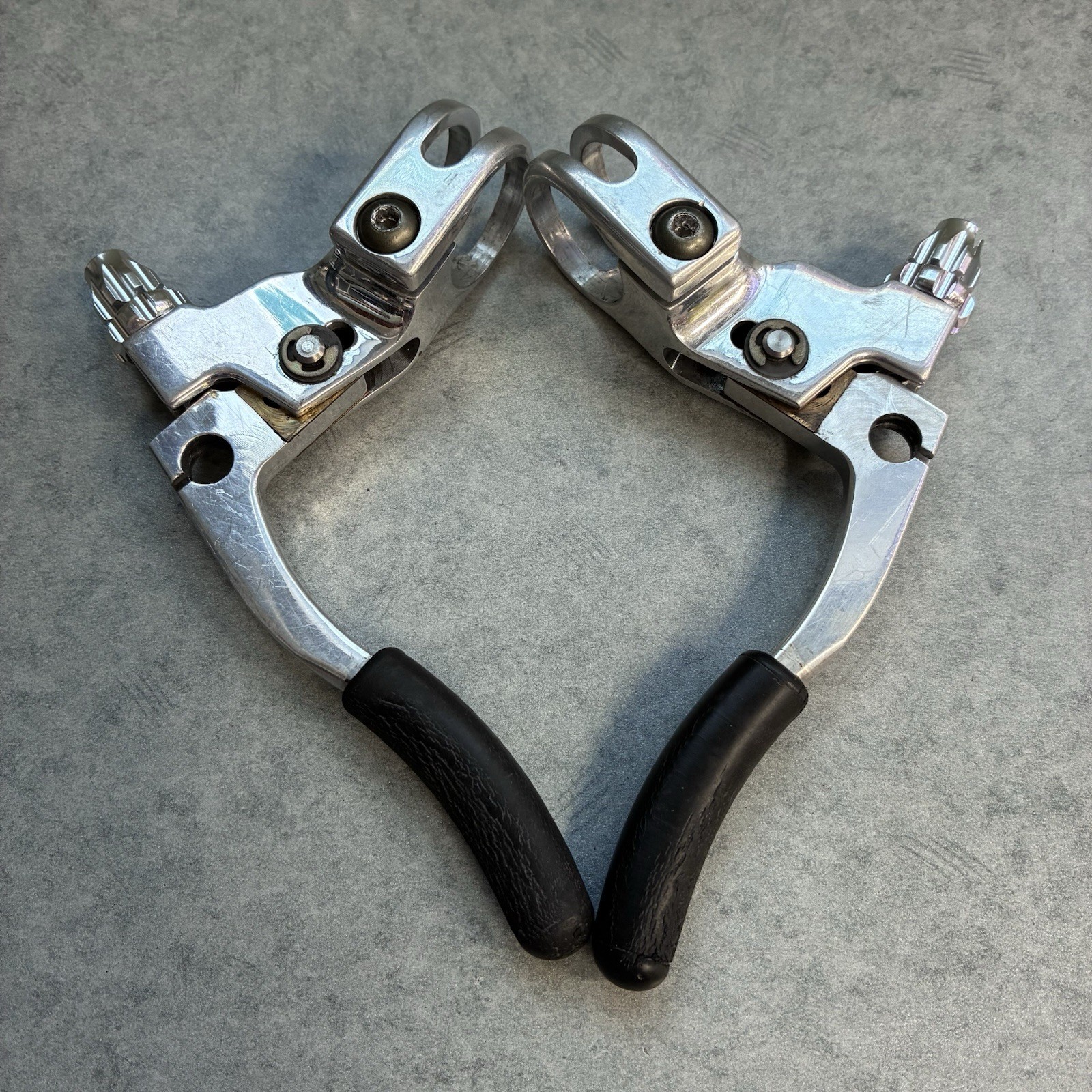 Grafton Re-Entry Brake Levers Polished With NOS Real Adjusters 90’s MTB Canti