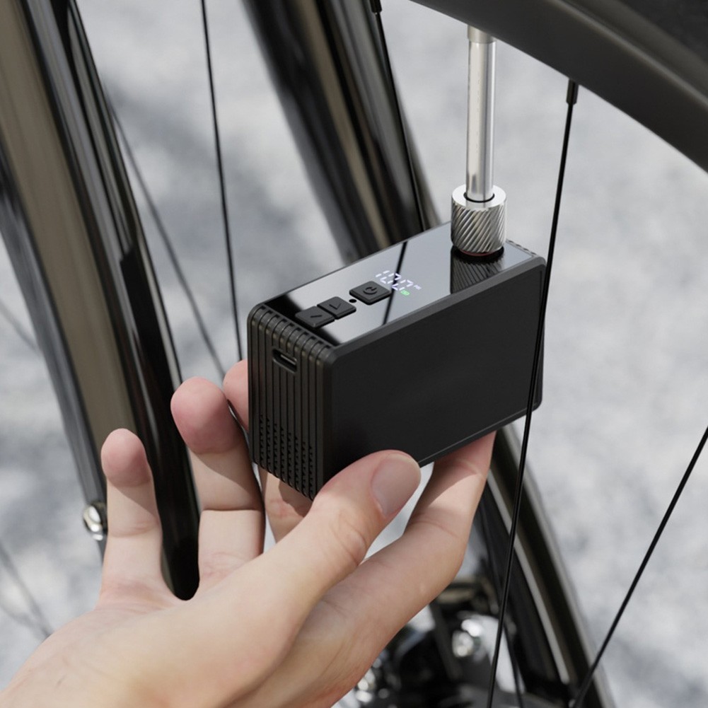 Bike Tire Inflator Portable Electric 130 PSI with 800mAh Battery and LCD Screen