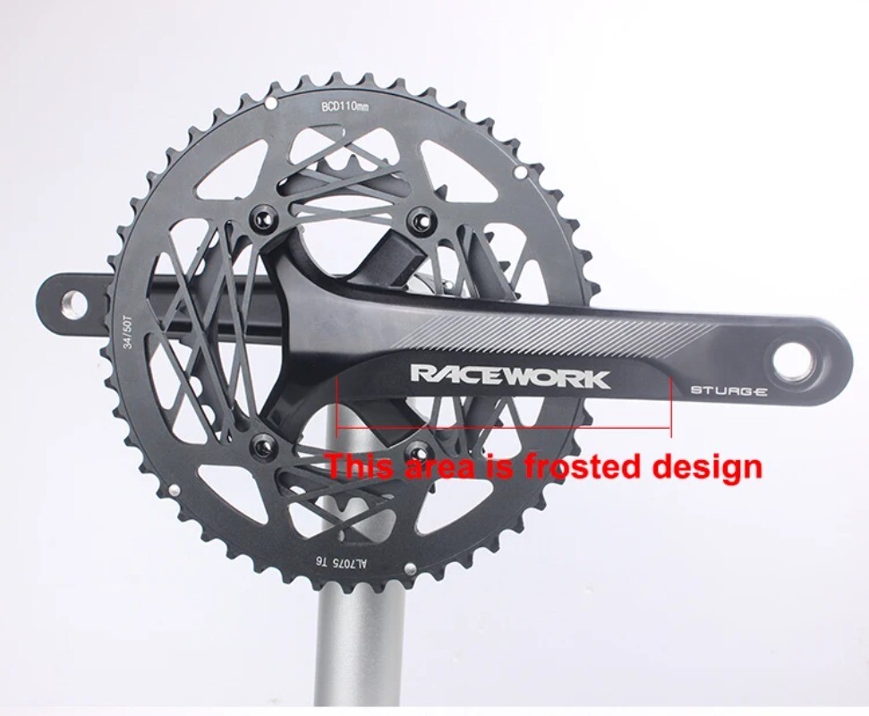 Road Bike Crankset 170MM Hollowtech Crank Arms with Double Round Chainrings BB