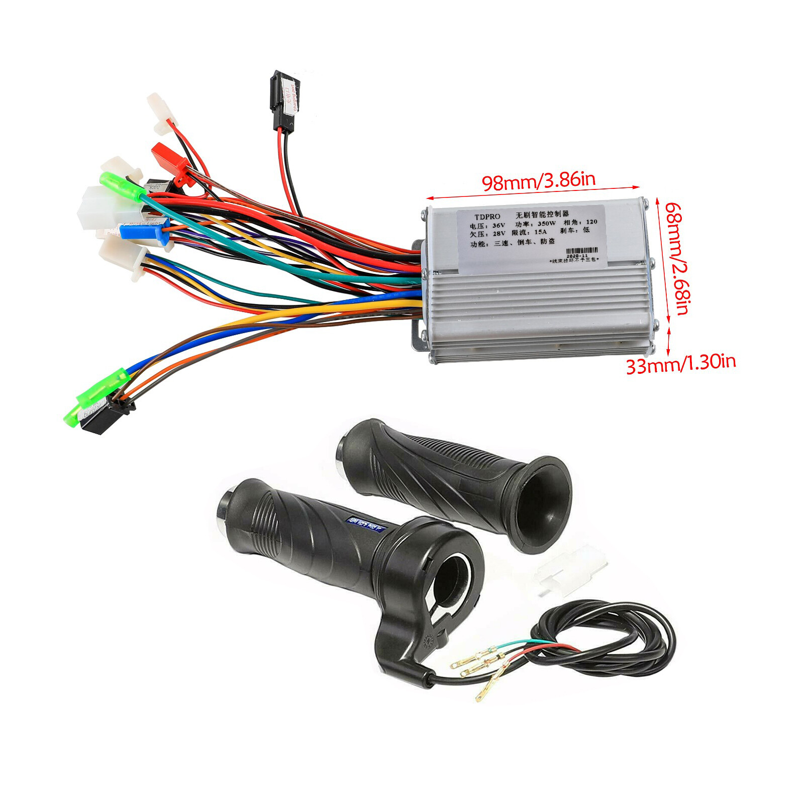 36V 350W Brushless Motor Speed Controller Throttle Electric Bike Bicycle Scooter