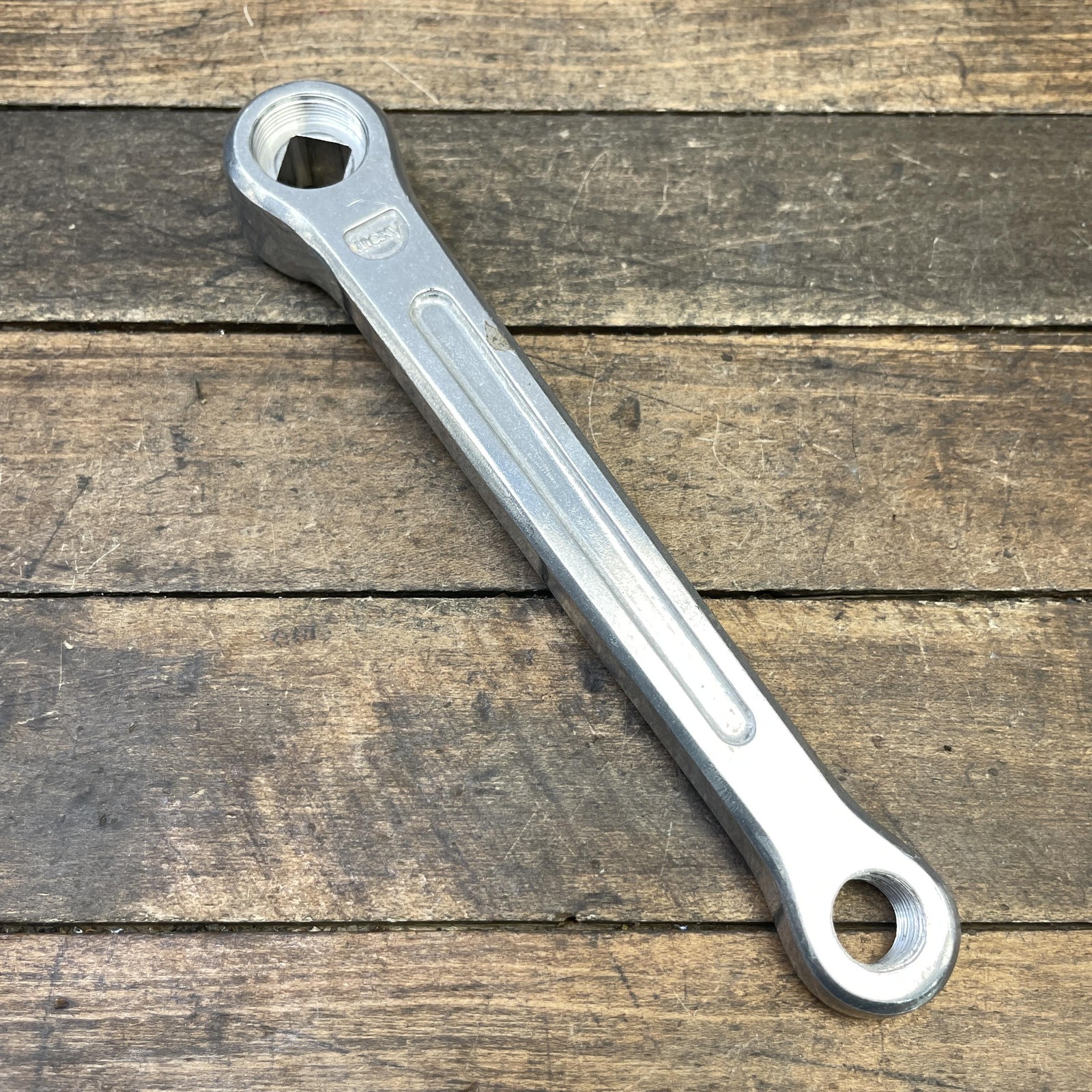 Vintage Maxy 171mm Left Crank Arm 80s BMX Japan Square Taper Silver Forged Alloy
