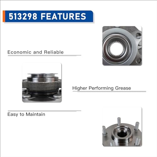 Pair 513298 Front Wheel Hub and Bearing Assembly Compatible with 2008-2013