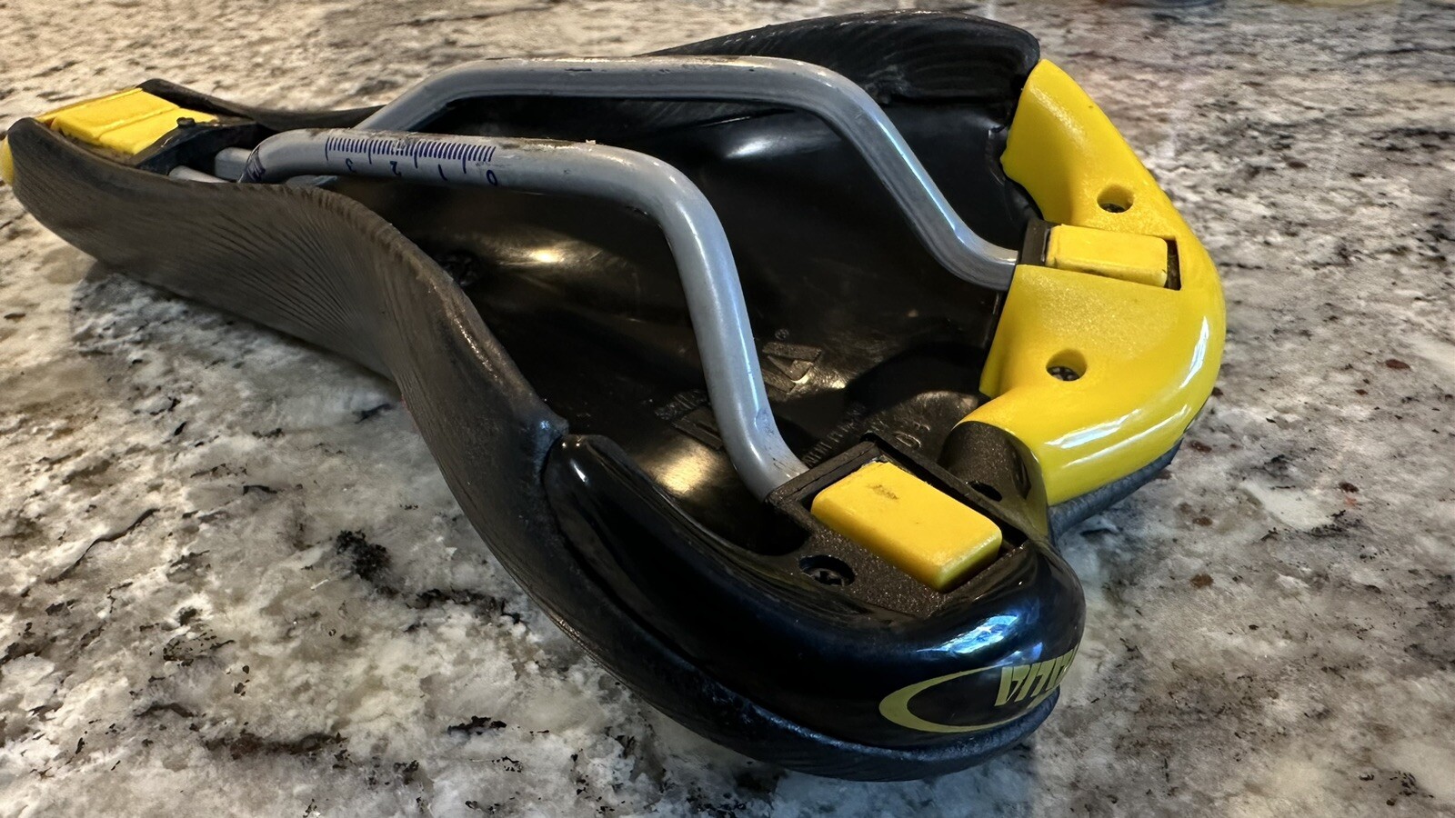 1999 Selle Italia Turbomatic 3 Black Leather Manganese Rail Saddle,Used Vintage
