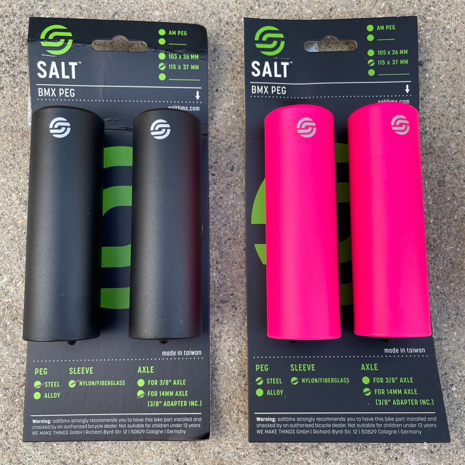 PAIR SALT AM NYLON 4.5″ PEGS 3/8″ 14MM BMX BICYCLE BIKES PEGS CULT SUNDAY KINK