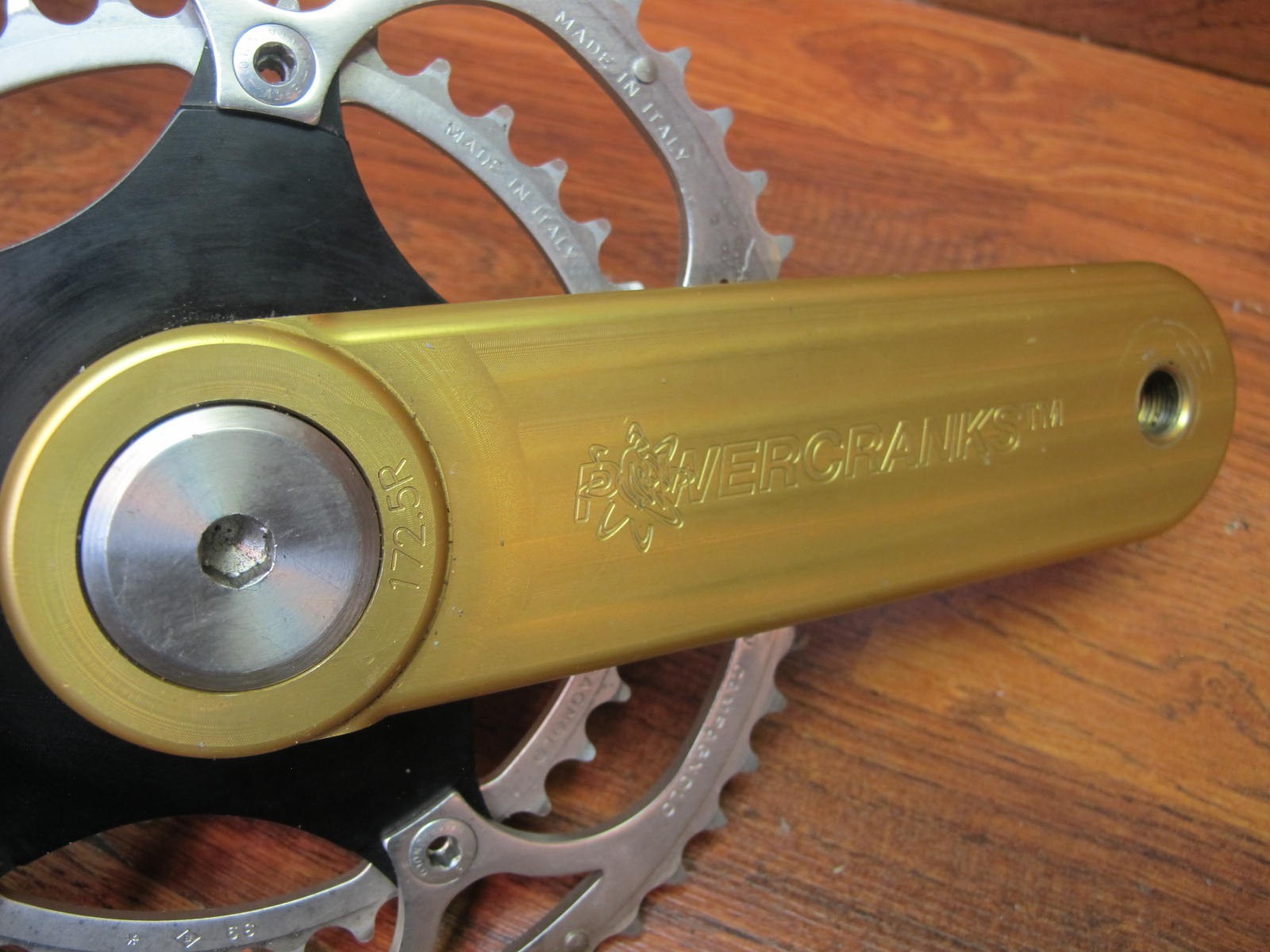 POWER CRANKS 172.5 SQUARE TAPER CRANK SET 53/39T CAMPAGNOLO 10 SPEED CHAINRINGS
