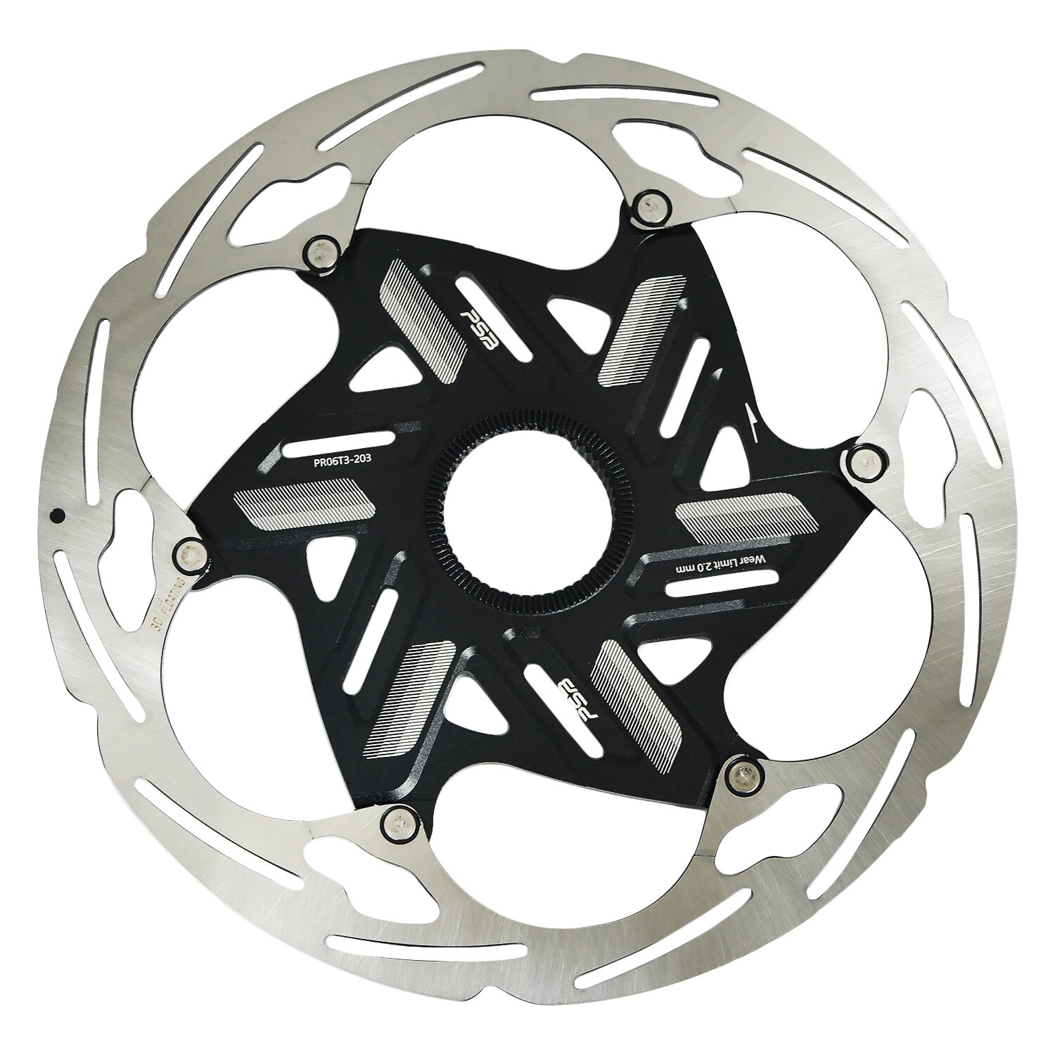 PSB PR06 3D Floating Plus DHR and E-MTB Only 2.3mm Disc Rotor Center Lock 203mm