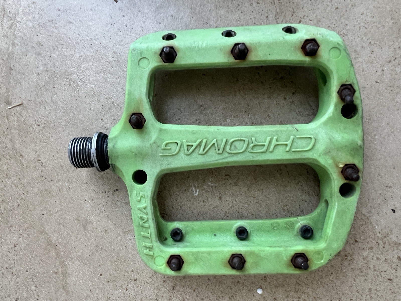 Chromag Synth Platform Bike Pedal Set Nylon Body Green Mountain Bike