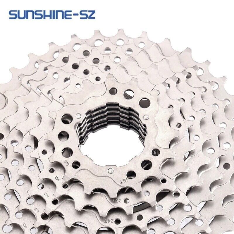SUNSHINE 8 Speed Silver Cassette Freewheel 11-32/36/40/42T SHIMANO HG Bike MTB