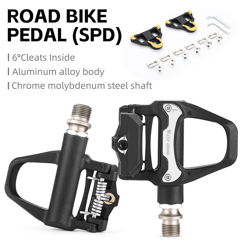WEST BIKING Bike Flat/SPD Self-locking Pedals Cycling Cleat Sealed Bearing Pedal