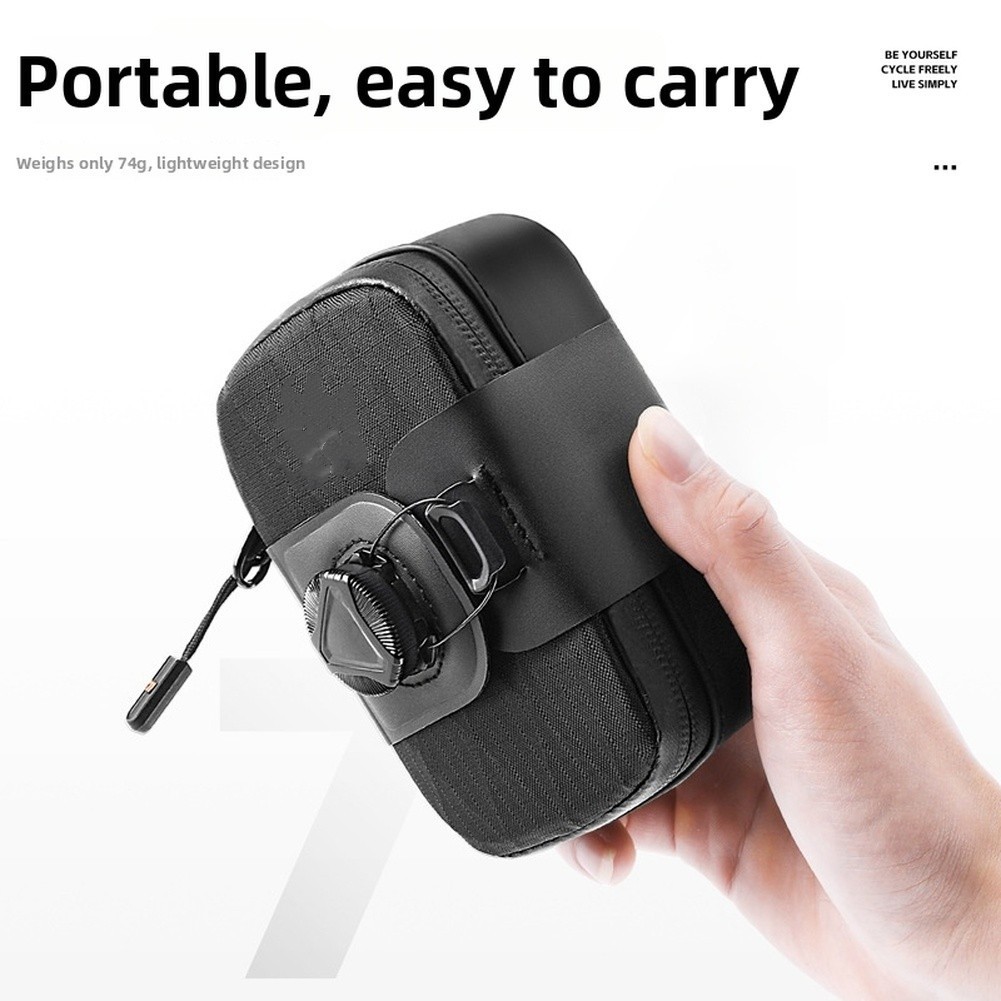 Minimalist Bike Saddle Bag Quick Install No Tools Needed Lightweight 74g Black