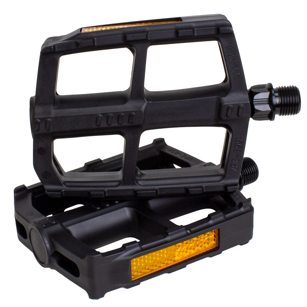 BV Bicycle Universal Bike Pedals 9/16″ Urban Boron Steel Non-Slip Ball Bearing