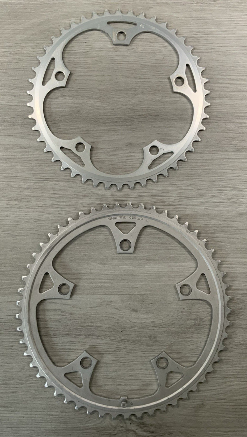 SHIMANO SUGINO CHAIN RINGS (2) 53-46 TOOTH 130 BCD 6, 7, 8 SPEED