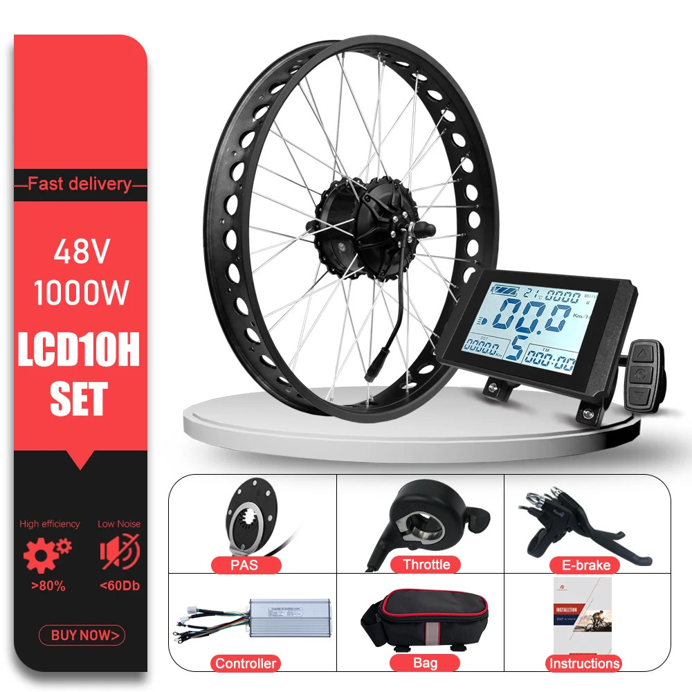 Snow Electric Fat Bike 48V 1000W 4.0 Tyre Brushless Rear Hub Motor Wheel Kit