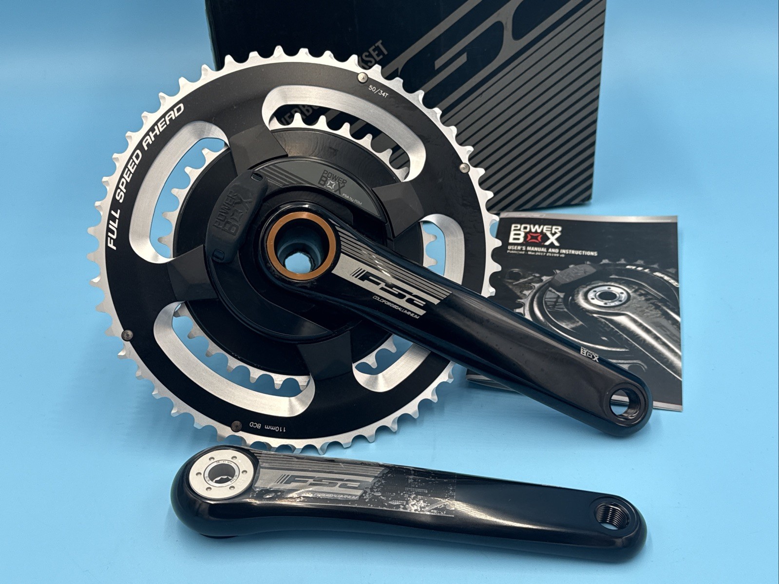 FSA NS ROAD Alloy PowerBox 175mm 50/34 Compact Power Meter Crank 386EVO PF30