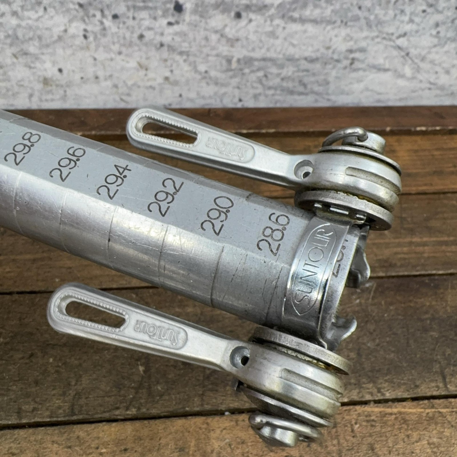 Vintage SunTour Downtube Friction Shifter Set Cyclone Superbe Clamp Japan Silver