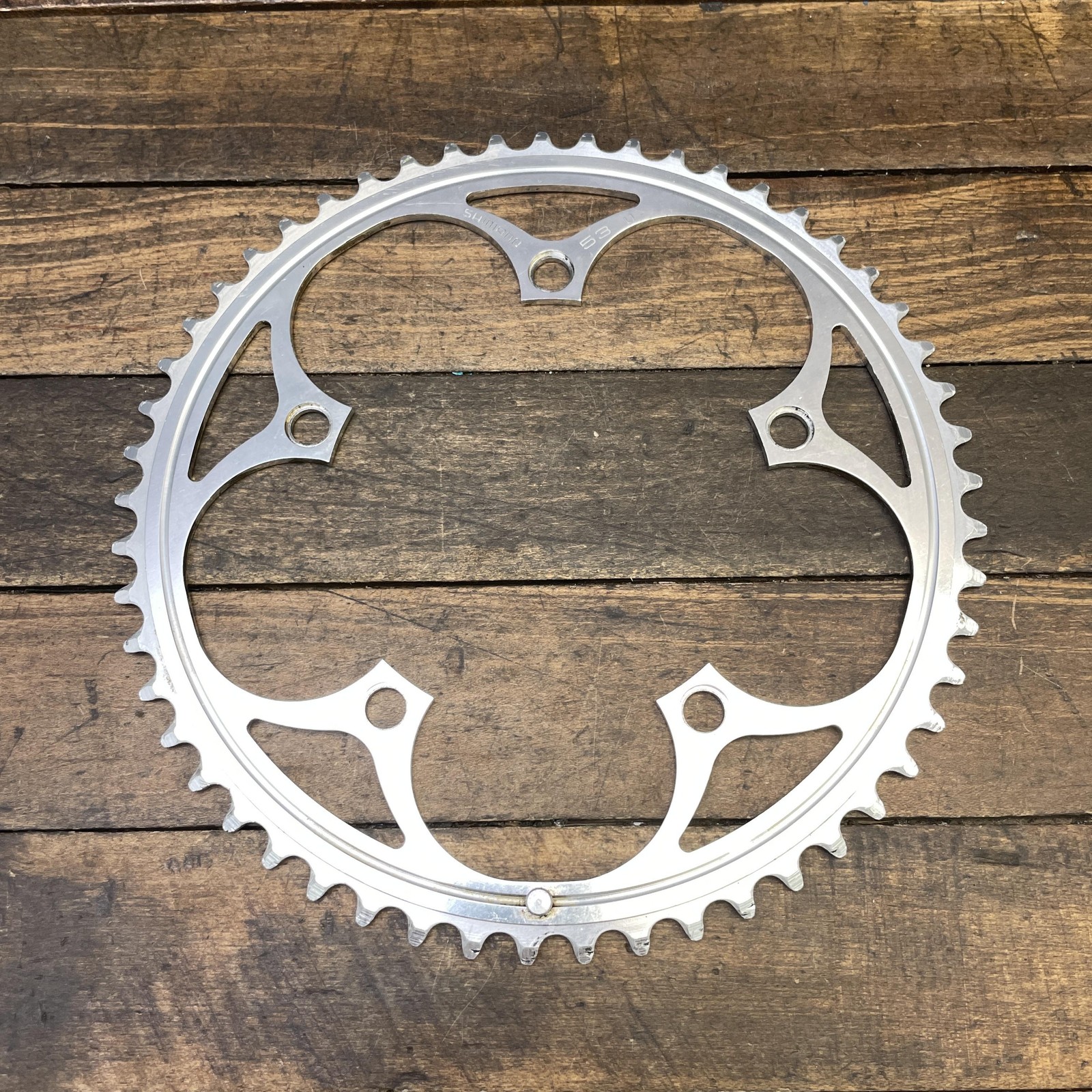 Vintage Shimano 53t Chainring 130 BCD 5-Arm Silver Aluminum Road Bike 53 Tooth