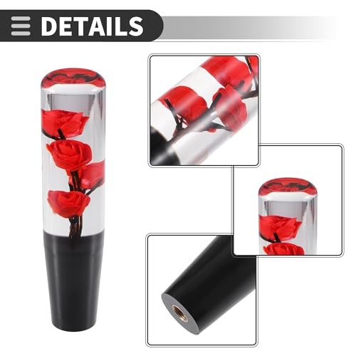Universal Rose Flower Car Gear Shift Knob, Manual Automatic Stick 20cm Red