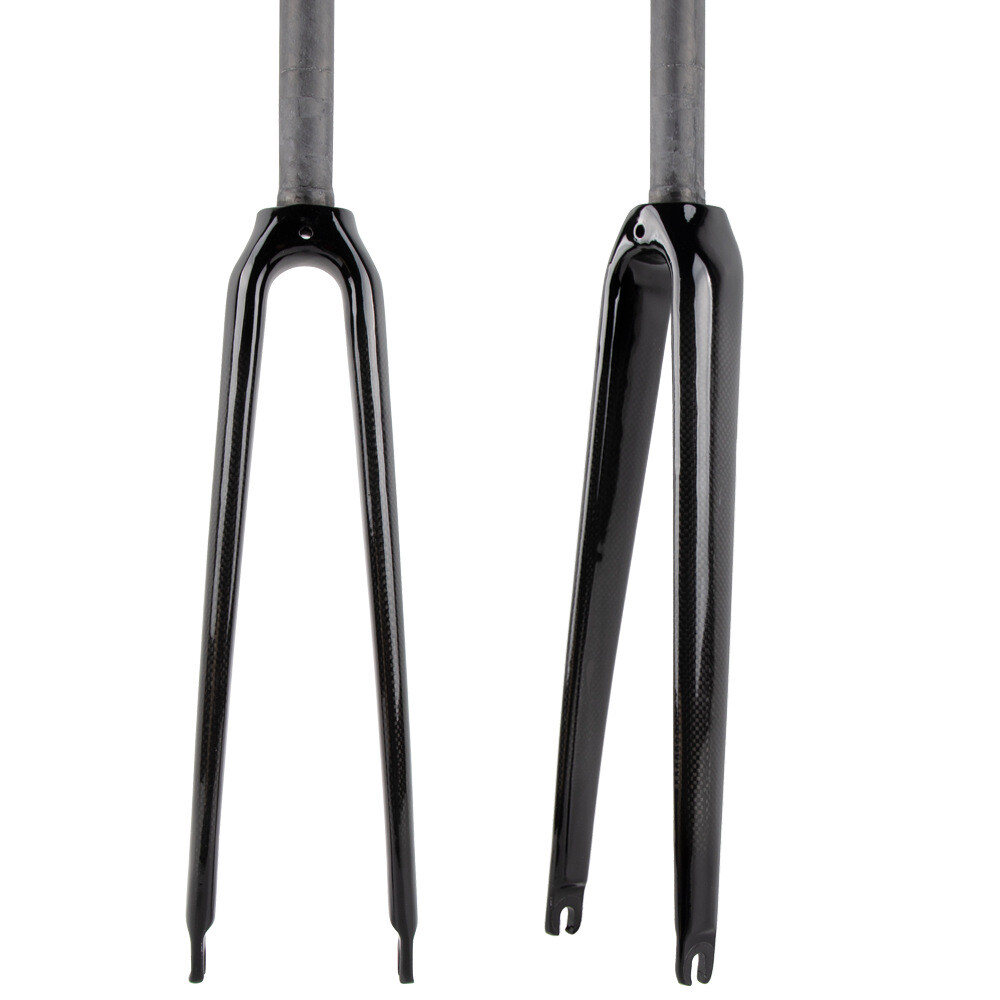 Carbon Fiber Road Bike Fork Straight/Cone Tube Rigid Bicycle Fork 700C 28.6mm
