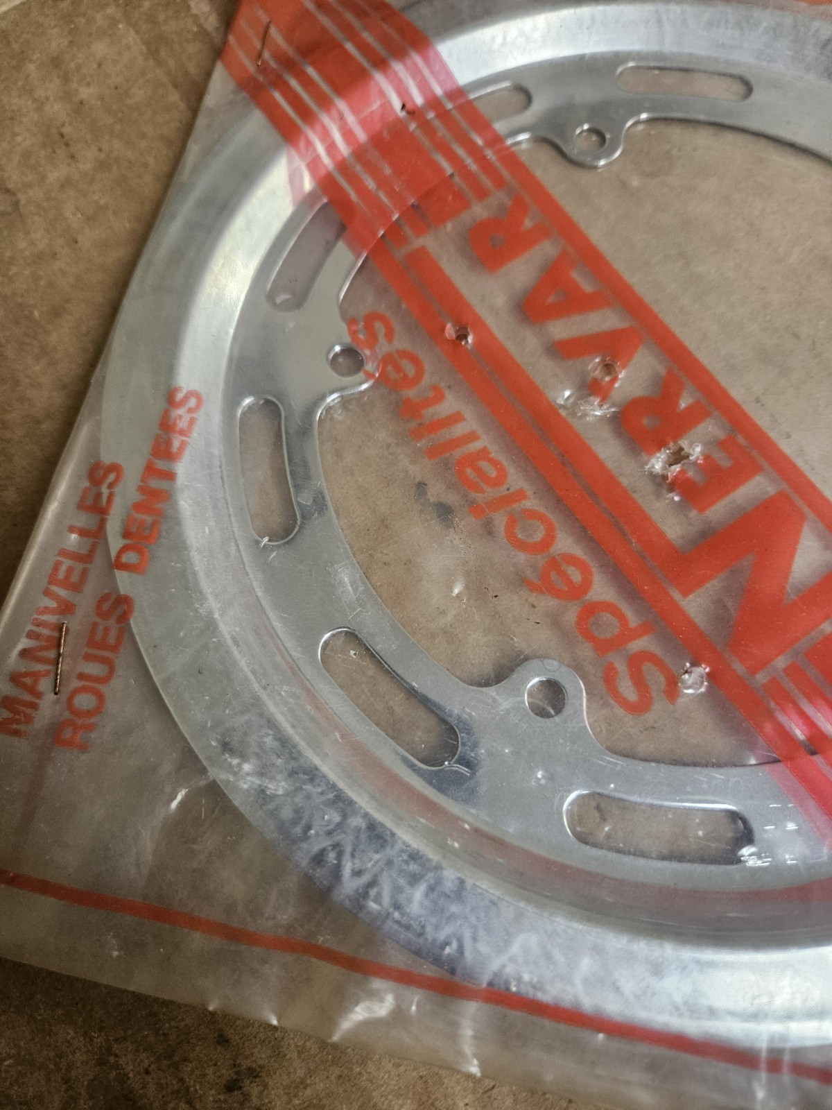 NOS Nervar 52t Chain Ring Protector, Guard, 5 holes, chrome, road bike, France