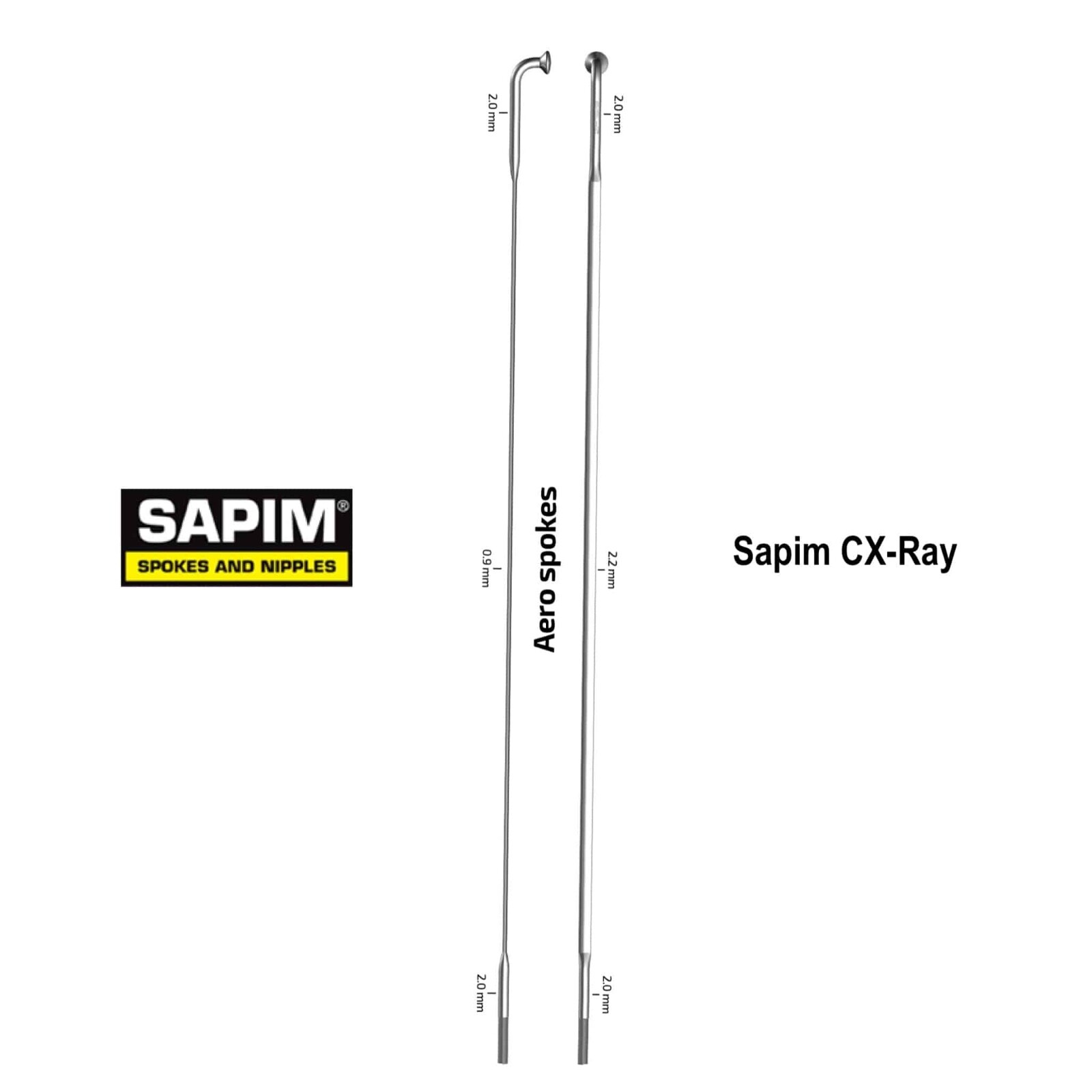 SAPIM CX-RAY Spokes SILVER Bladed J-Bend NEW, includes FREE alloy nipples