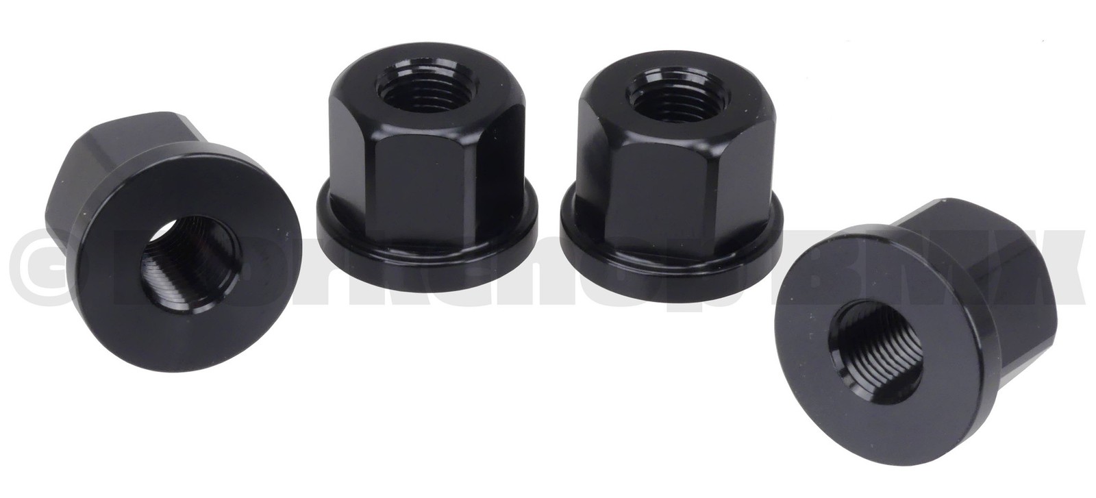3/8″ X 26T REGULAR axle nut set 7075 aluminum (SET OF 4) BLACK
