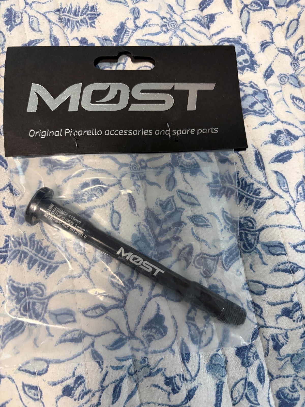 Pinarello Most Front Fork Thru Axle 12x119mm L:119mm TL:14mm TP:M12xP1.0