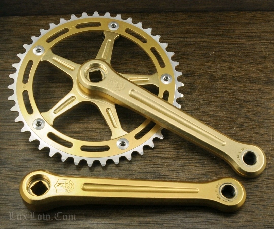 Vintage 80s Campagnolo Old School Gold BMX Bike CRANKS 170 43t NOS Pista Bicycle