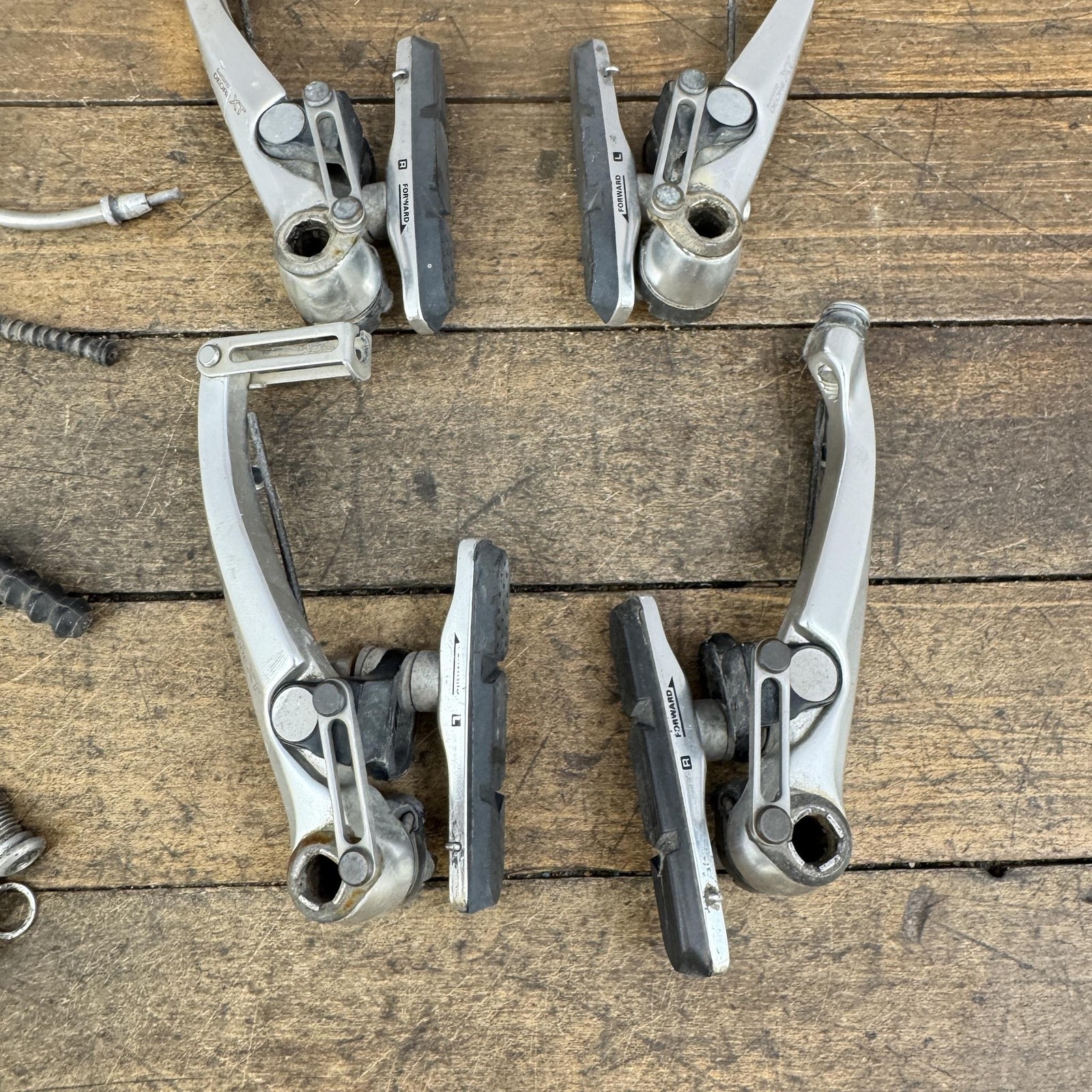 Vintage Shimano Deore XT BR-M739 V-Brake Caliper Set Silver F/R MTB 90s Bike