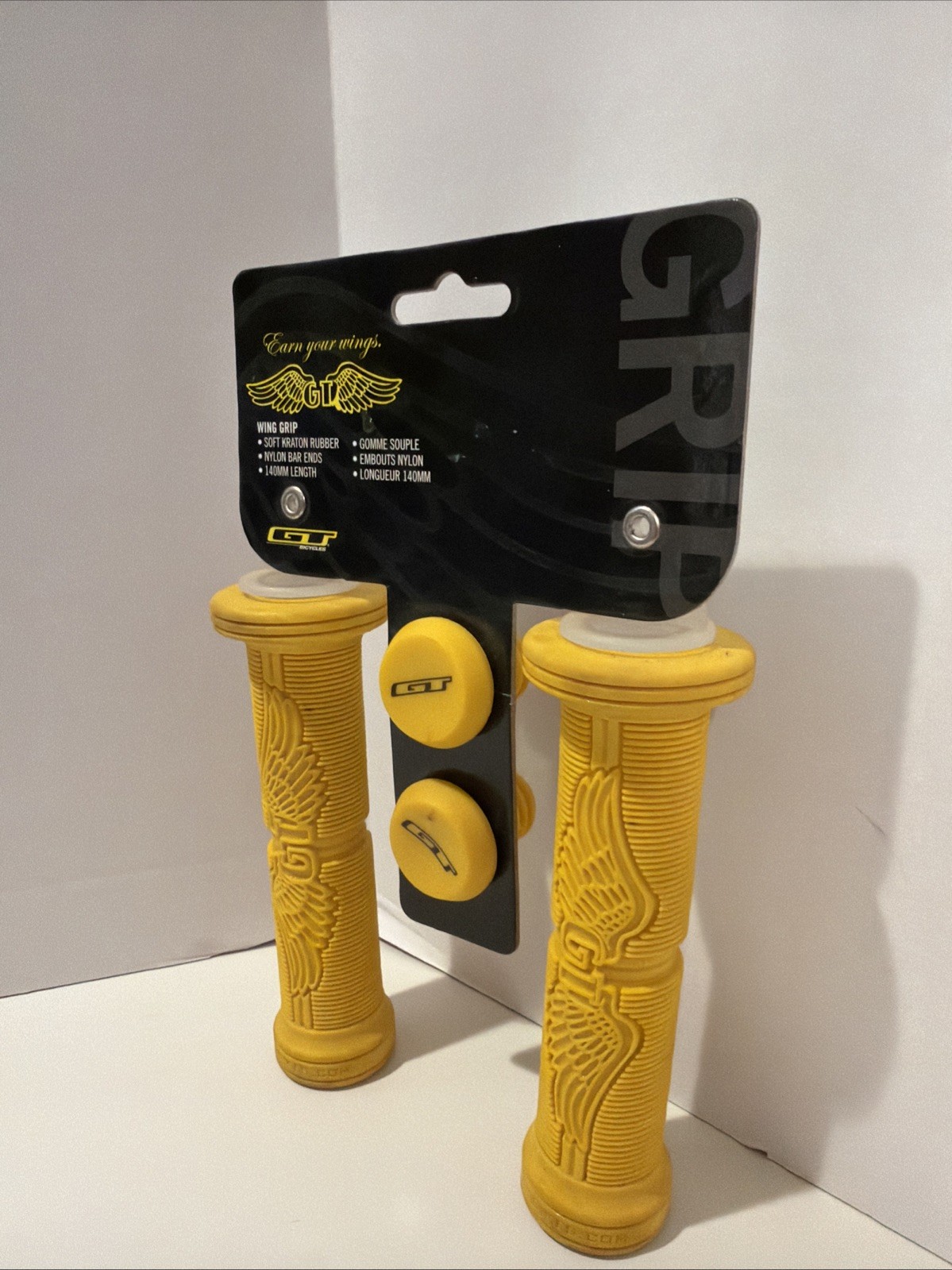 GT BMX Grips Winged Style Dyno Compe Air Wings Yellow Nos