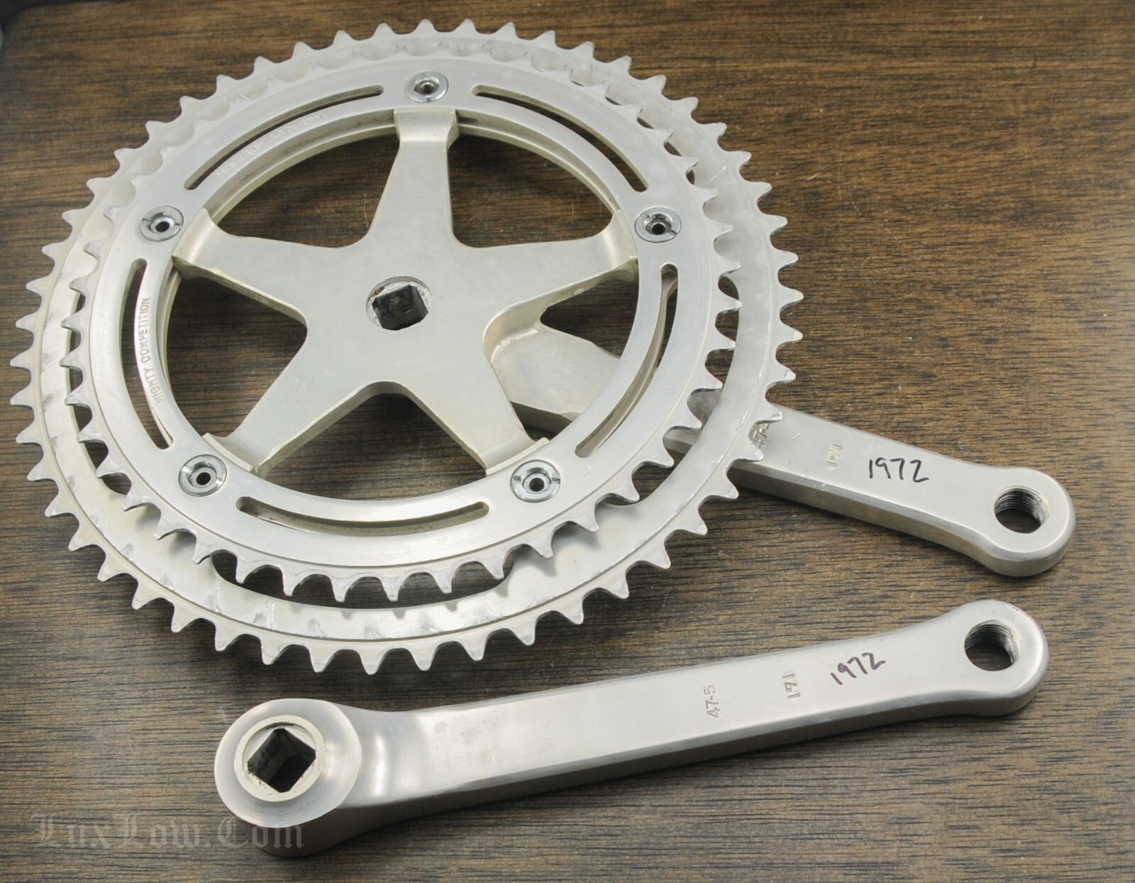 Vintage Sugino Mighty Competition RoadBike CRANKS 171mm52t44t Chainrings Bicycle