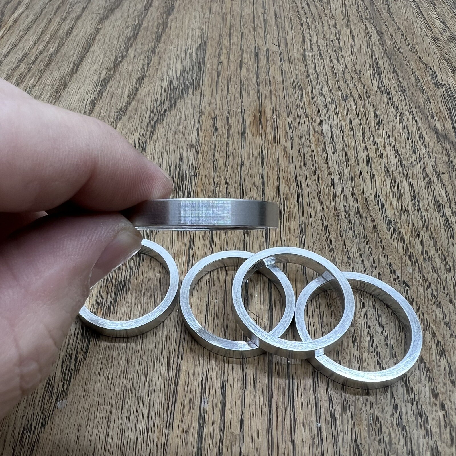 Wheels Manufacturing 5mm 1 1/8″ Inch Headset Spacers, Silver, Bag of 5