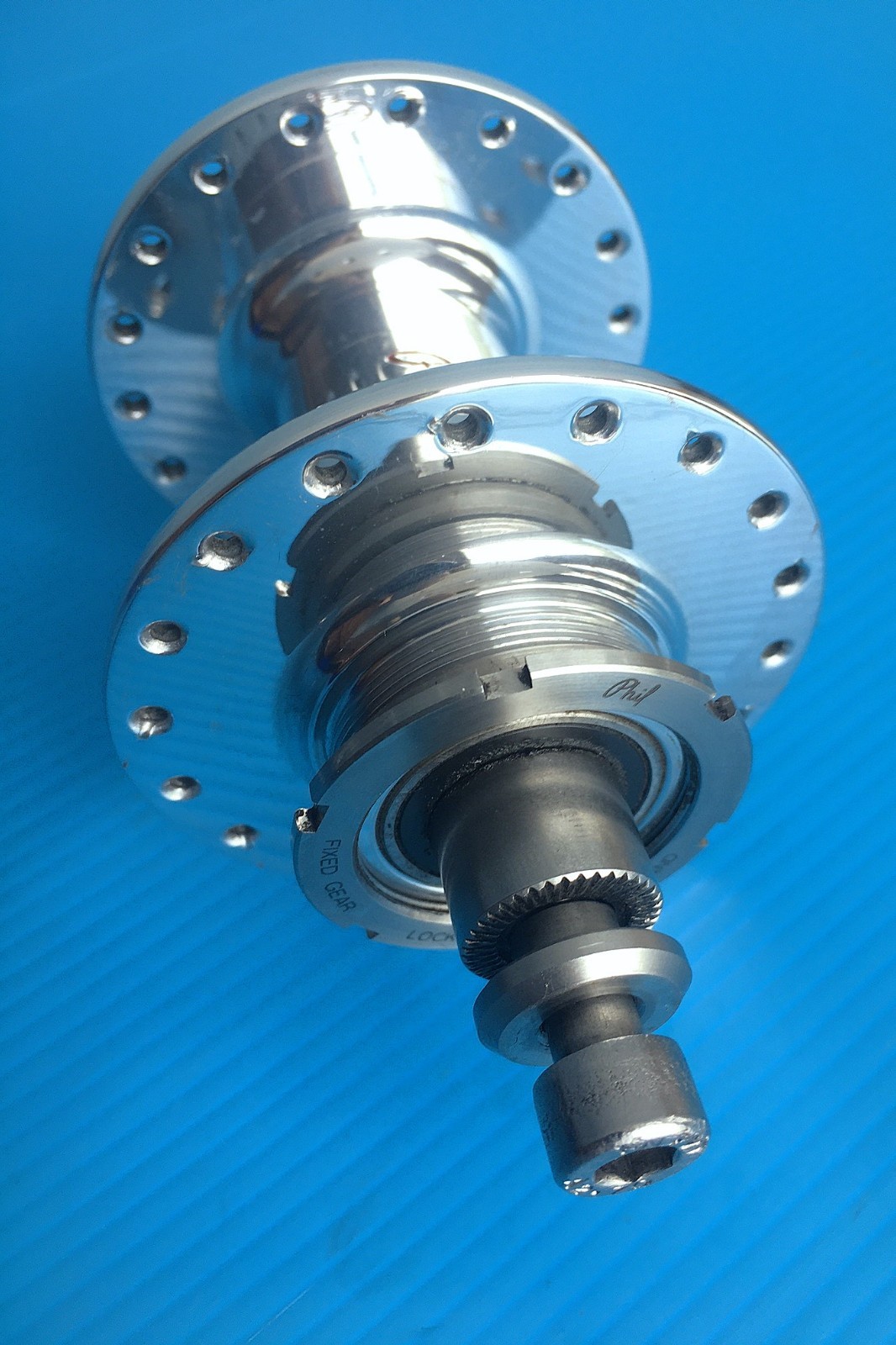 Phil Wood High Flange Rear Track Hub 36h Fixed/Free 120mm w/Phil Lockring Mint!