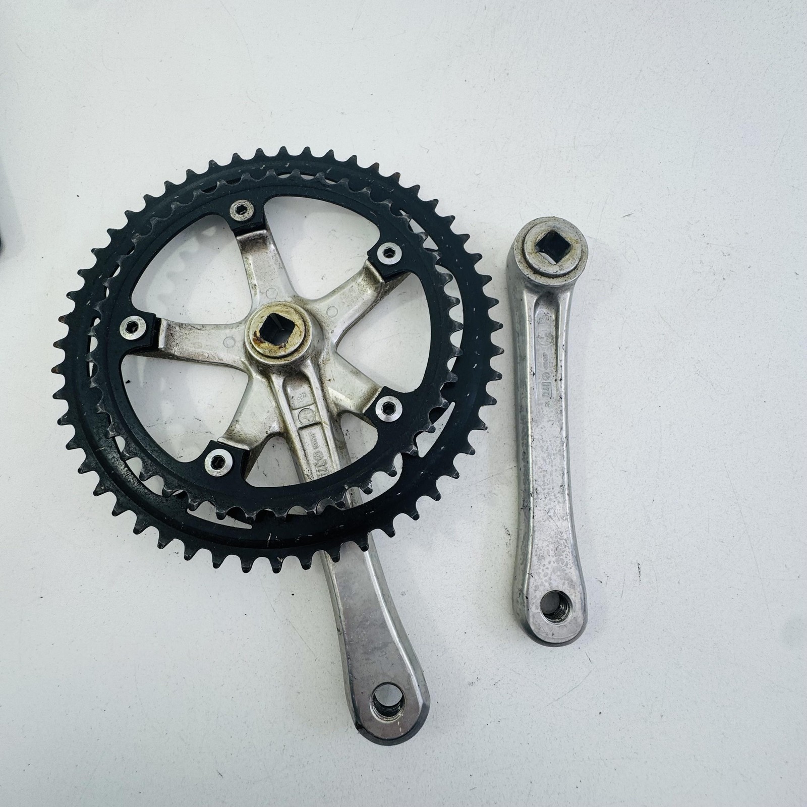 Vintage Sakae Blaze Double Crankset 170mm 52/42T Square Taper 130 BCD Bike A89